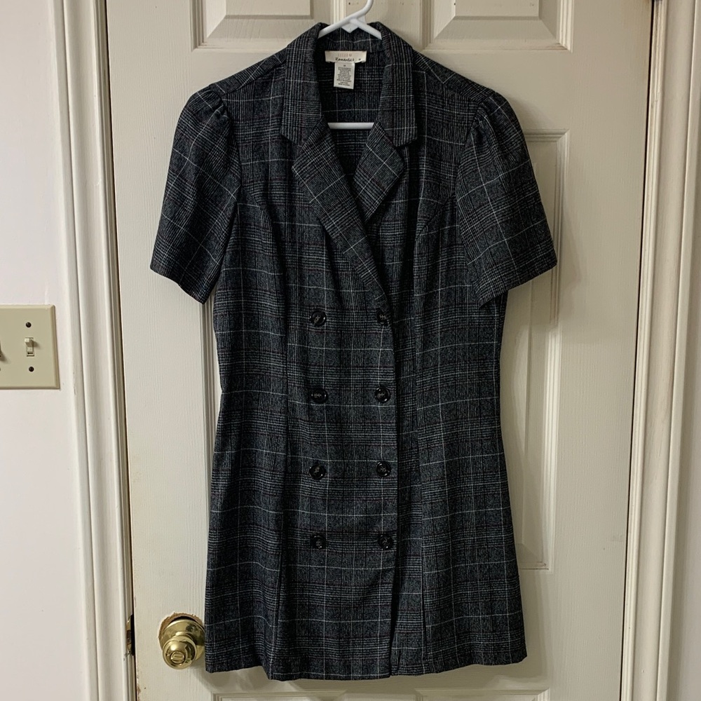🌷3 for $25🌷Urban Romantics, US M, Grey Glen Plaid Double Breasted Shirt Dress